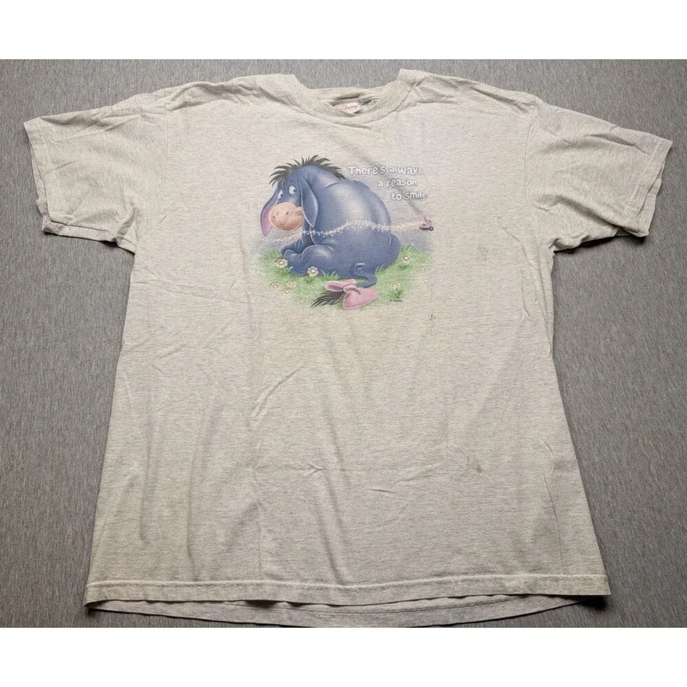 Vintage Disney Store Eeyore There's Always a Reason to Smile Heather Gray